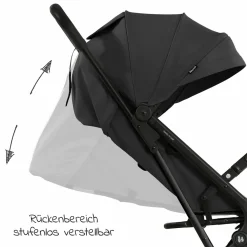 Reisebuggy & Sportwagen Travel N Care mit Liegefunktion, nur 6,8 kg (bis 22 kg belastbar) inkl. Reboarder Pearl Pro 2 - Black