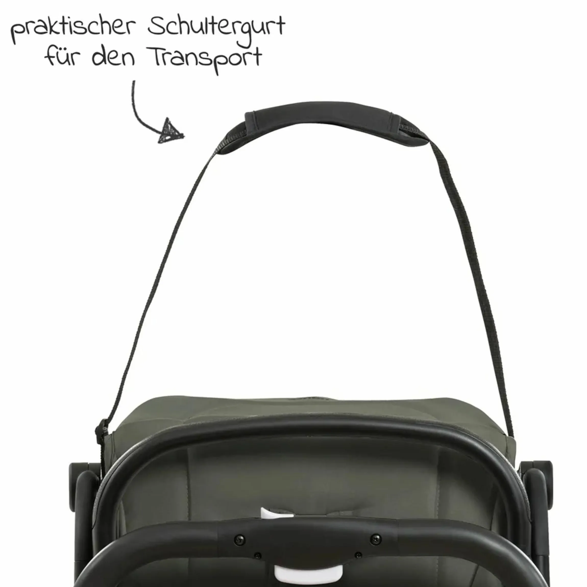 Reisebuggy & Sportwagen Travel N Care mit Liegefunktion, nur 6,8 kg (bis 22 kg belastbar) inkl. Reboarder Pearl Pro 2 - Dark Olive