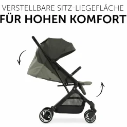 Reisebuggy & Sportwagen Travel N Care mit Liegefunktion, nur 6,8 kg (bis 22 kg belastbar) inkl. Reboarder Pearl Pro 2 - Dark Olive