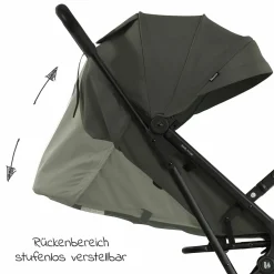 Reisebuggy & Sportwagen Travel N Care mit Liegefunktion, nur 6,8 kg (bis 22 kg belastbar) inkl. Reboarder Pearl Pro 2 - Dark Olive