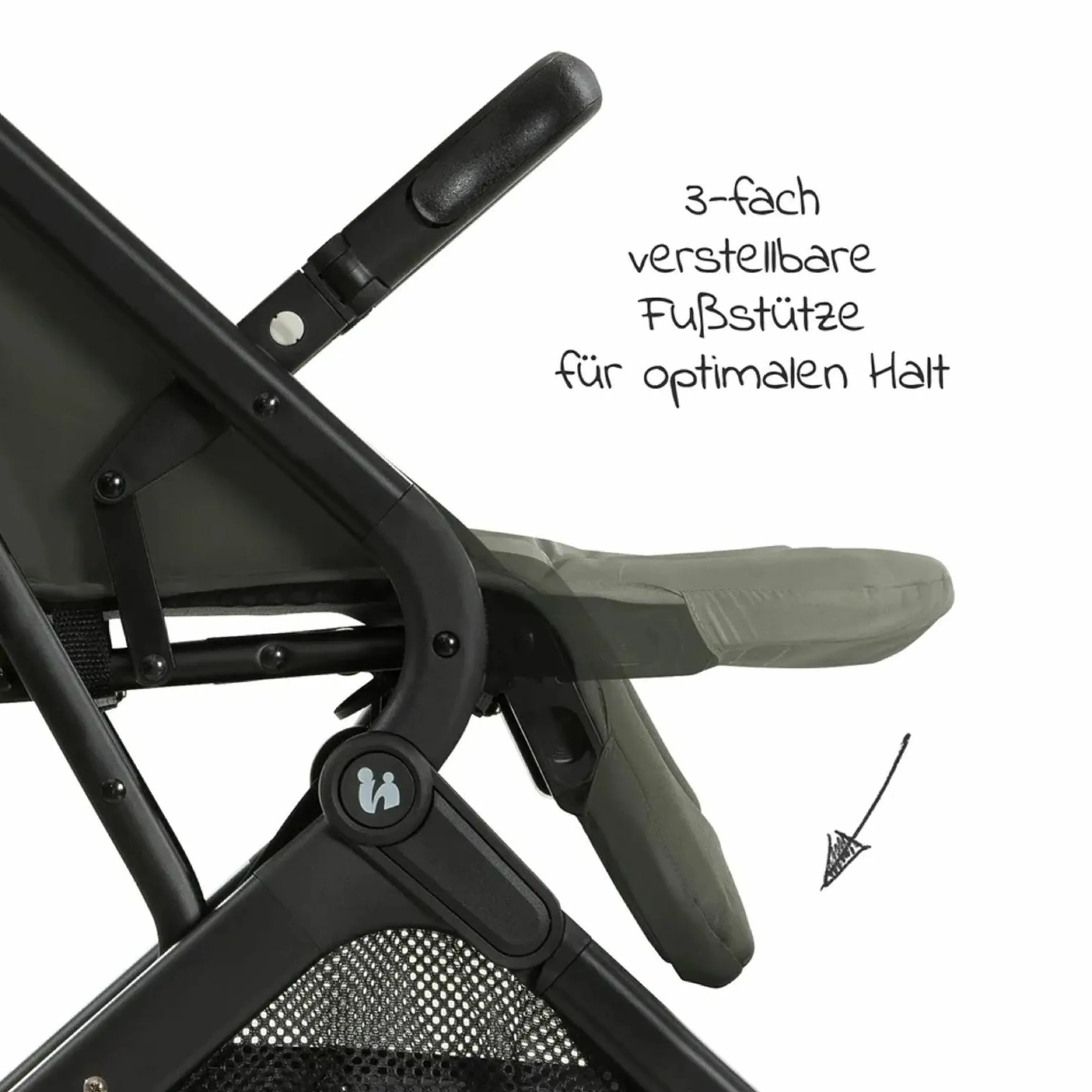Reisebuggy & Sportwagen Travel N Care mit Liegefunktion, nur 6,8 kg (bis 22 kg belastbar) inkl. Reboarder Pearl Pro 2 - Dark Olive