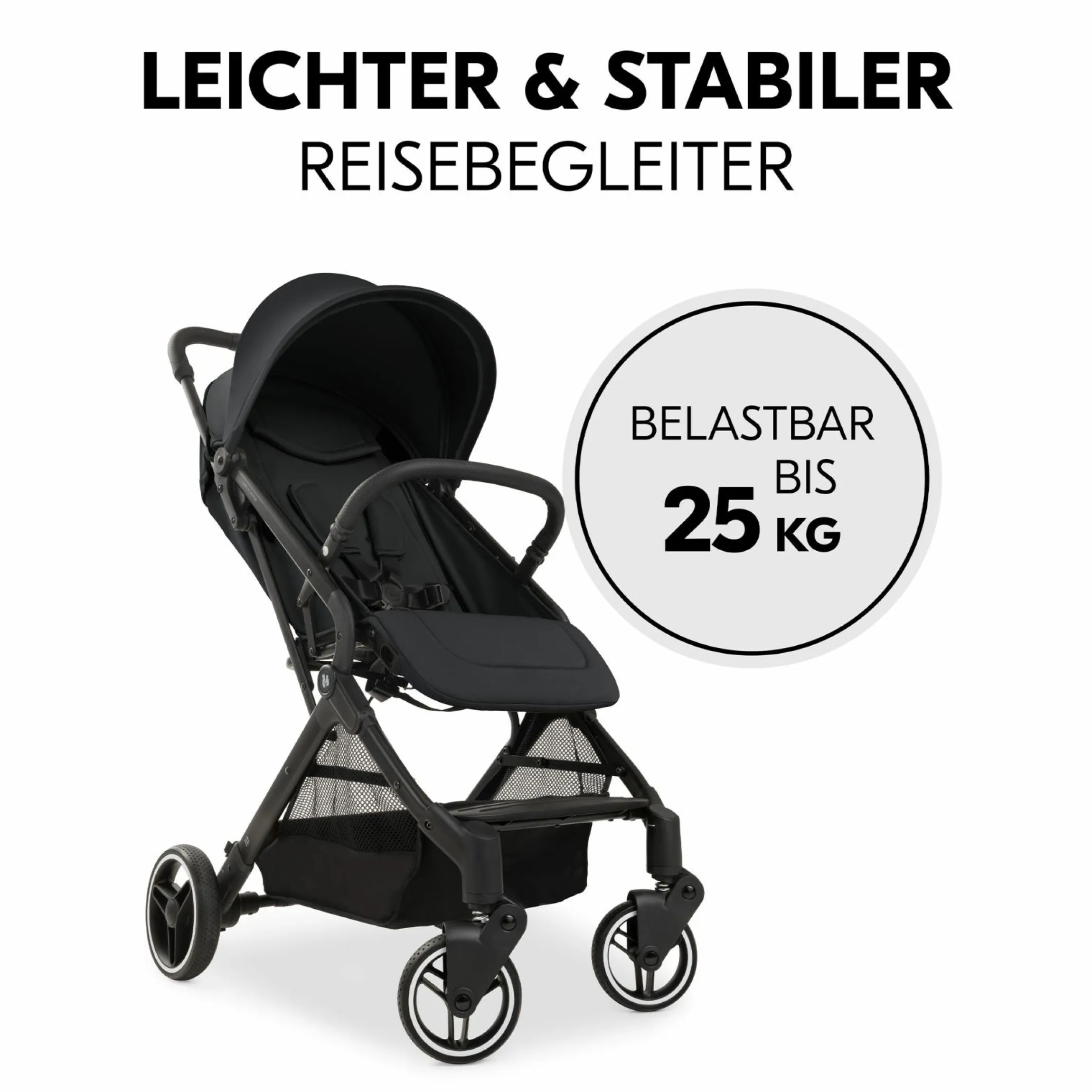 Reisebuggy & Sportwagen Travel N Care Plus inkl. XXL Zubehörpaket & Buggy-Lenkrad - Black