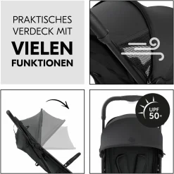 Reisebuggy & Sportwagen Travel N Care Plus inkl. XXL Zubehörpaket & Buggy-Lenkrad - Black