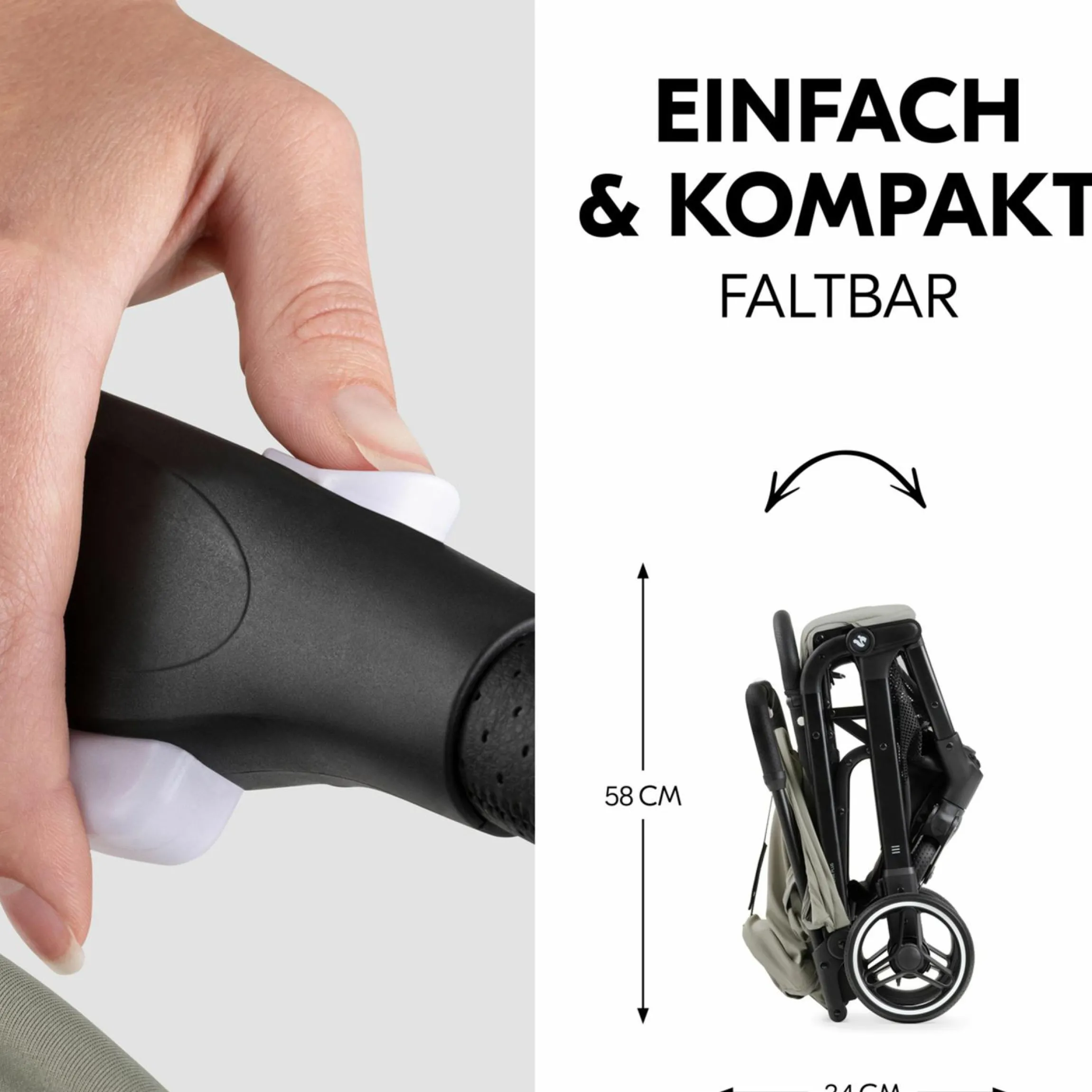 Reisebuggy & Sportwagen Travel N Care Plus mit Liegefunktion, nur 7,2 kg (bis 22kg belastbar) - Velvet Olive