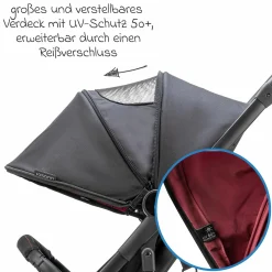 Reisebuggy & Sportwagen Vegas bis 22 kg belastbar nur 6 kg leicht mit Liegeposition - Weinrot - Kollektion 2025