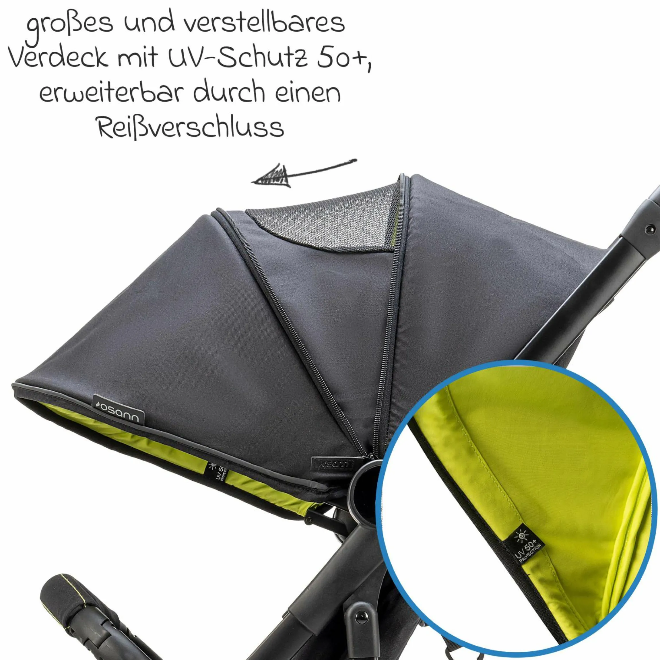 Reisebuggy & Sportwagen Vegas bis 22 kg belastbar nur 6 kg leicht mit Liegeposition - Lime - Kollektion 2025