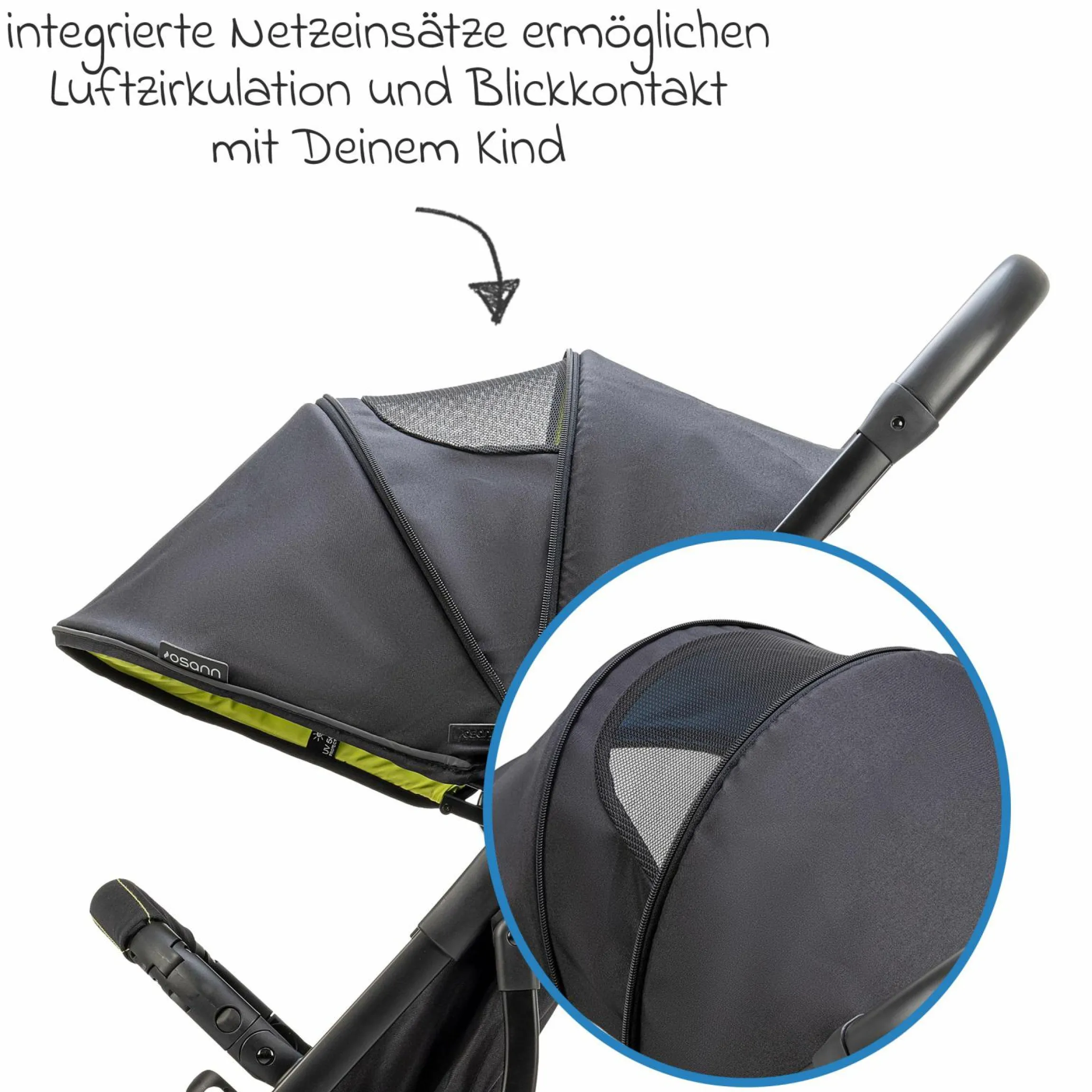 Reisebuggy & Sportwagen Vegas bis 22 kg belastbar nur 6 kg leicht mit Liegeposition - Lime - Kollektion 2025