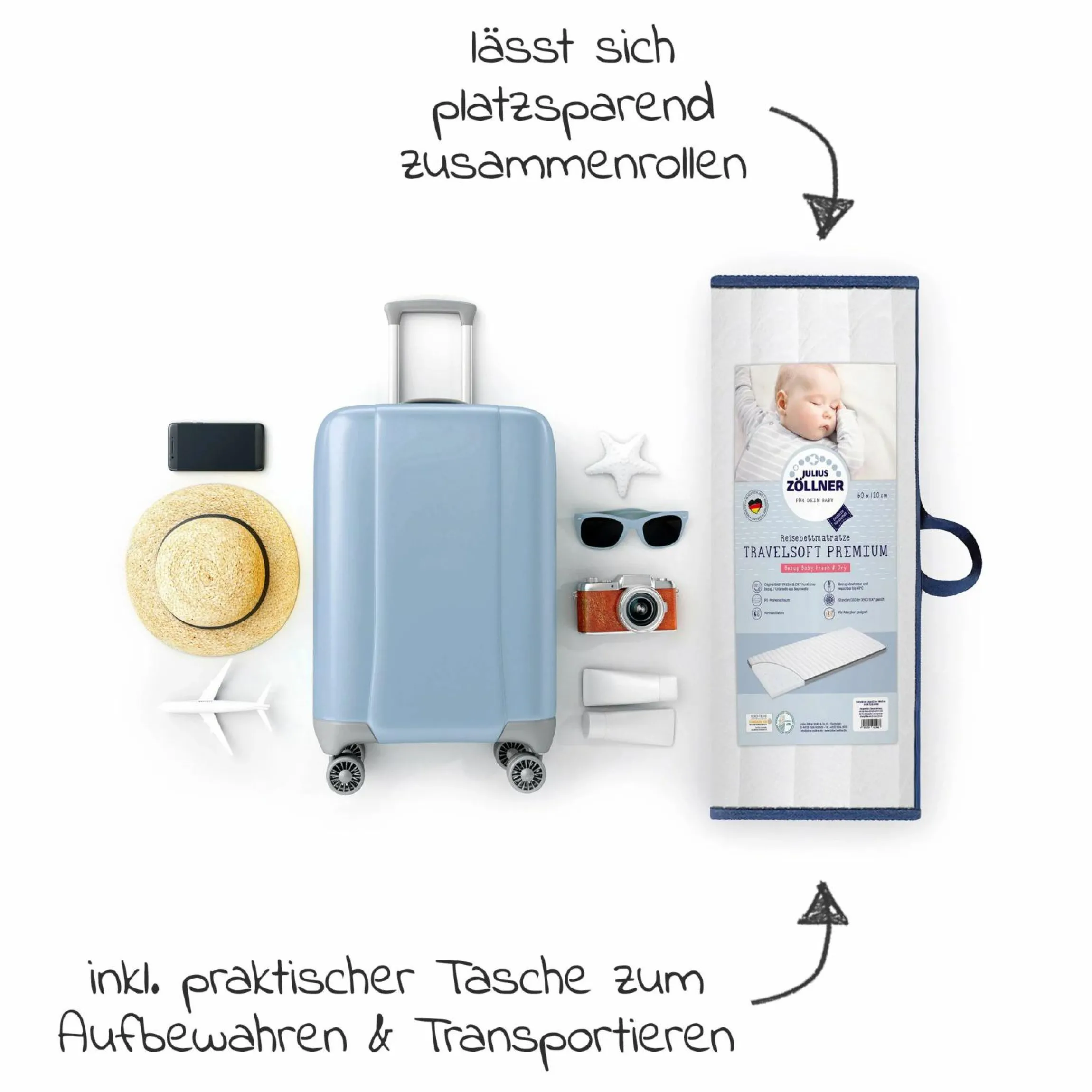 Reise-Matratze Travelsoft Premium - rollbar