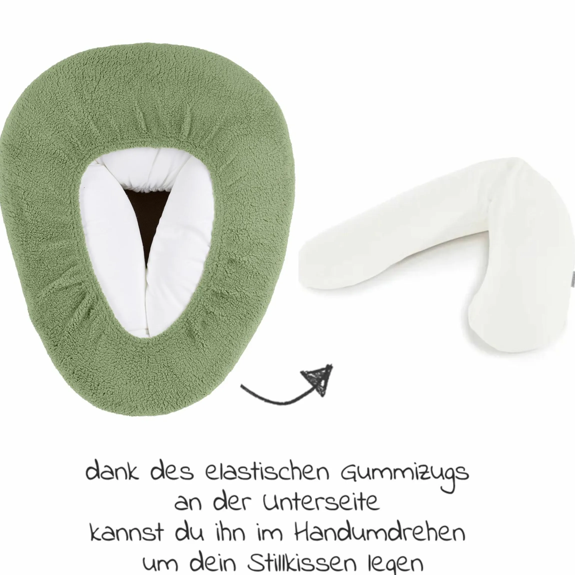 Relaxbezug für Stillkissen - Teddy - Olive Green