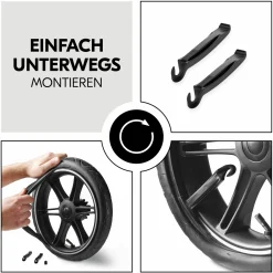 Reparatur Set Lufträder Kinderwagen (2x Schlauch 12 Zoll + 1x Schlauch 10 Zoll) - Pushchair Repair Kid 3WS