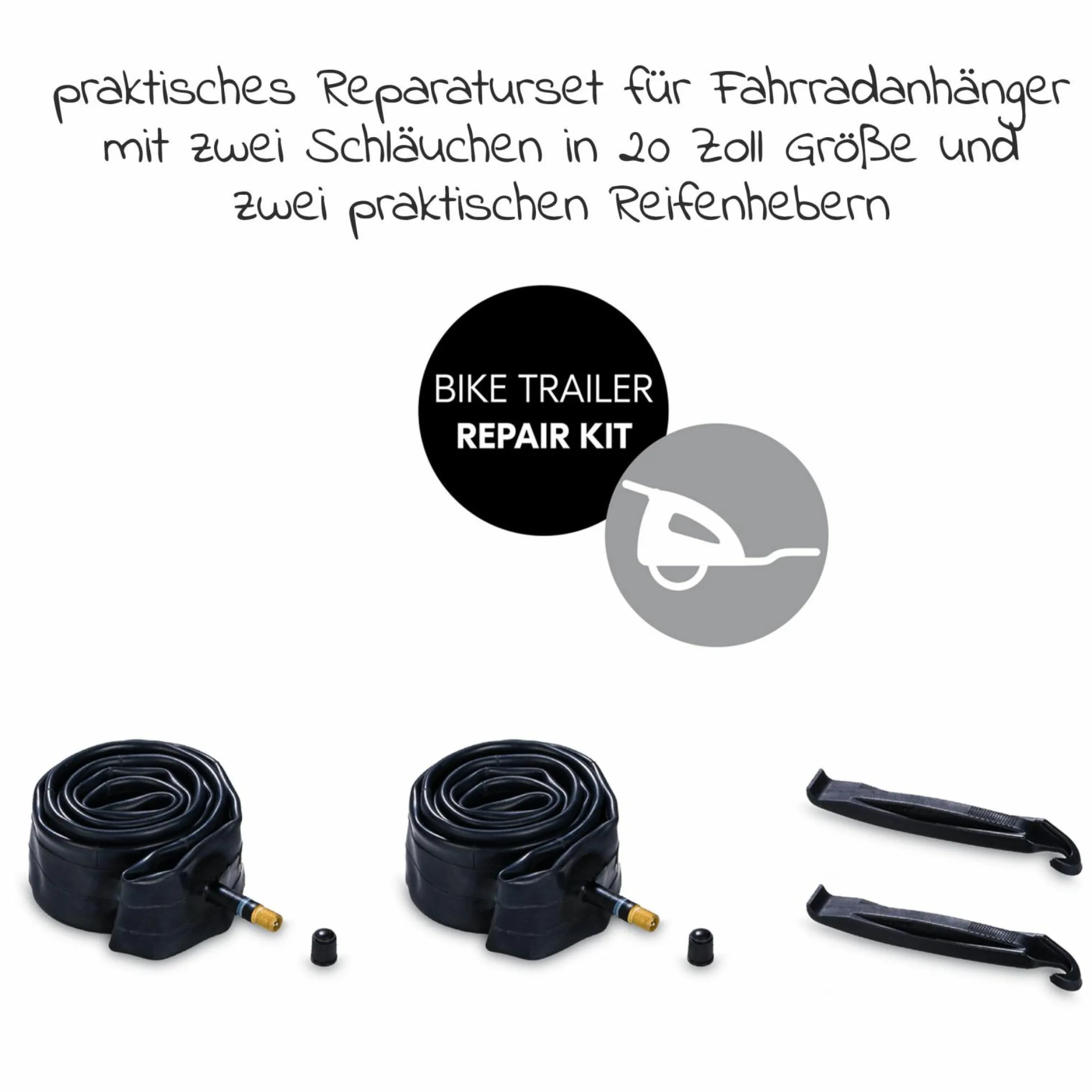 Reparatur Set (2x Ersatz-Schlauch + Reifenheber) für Bike Trailer