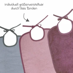Riesen-Bindelätzchen 3er Pack 32 x 40 cm - Altrosa-Grau