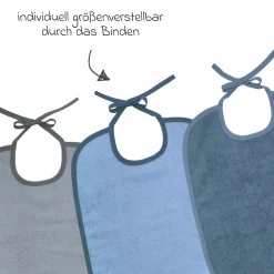 Riesen-Bindelätzchen 3er Pack 32 x 40 cm - Stahlblau-Grau