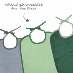 Riesen-Bindelätzchen 3er Pack 32 x 40 cm - Grün-Grau
