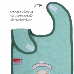 Riesen-Klettlätzchen 30 x 45 cm - Stickerei Ente - Mint