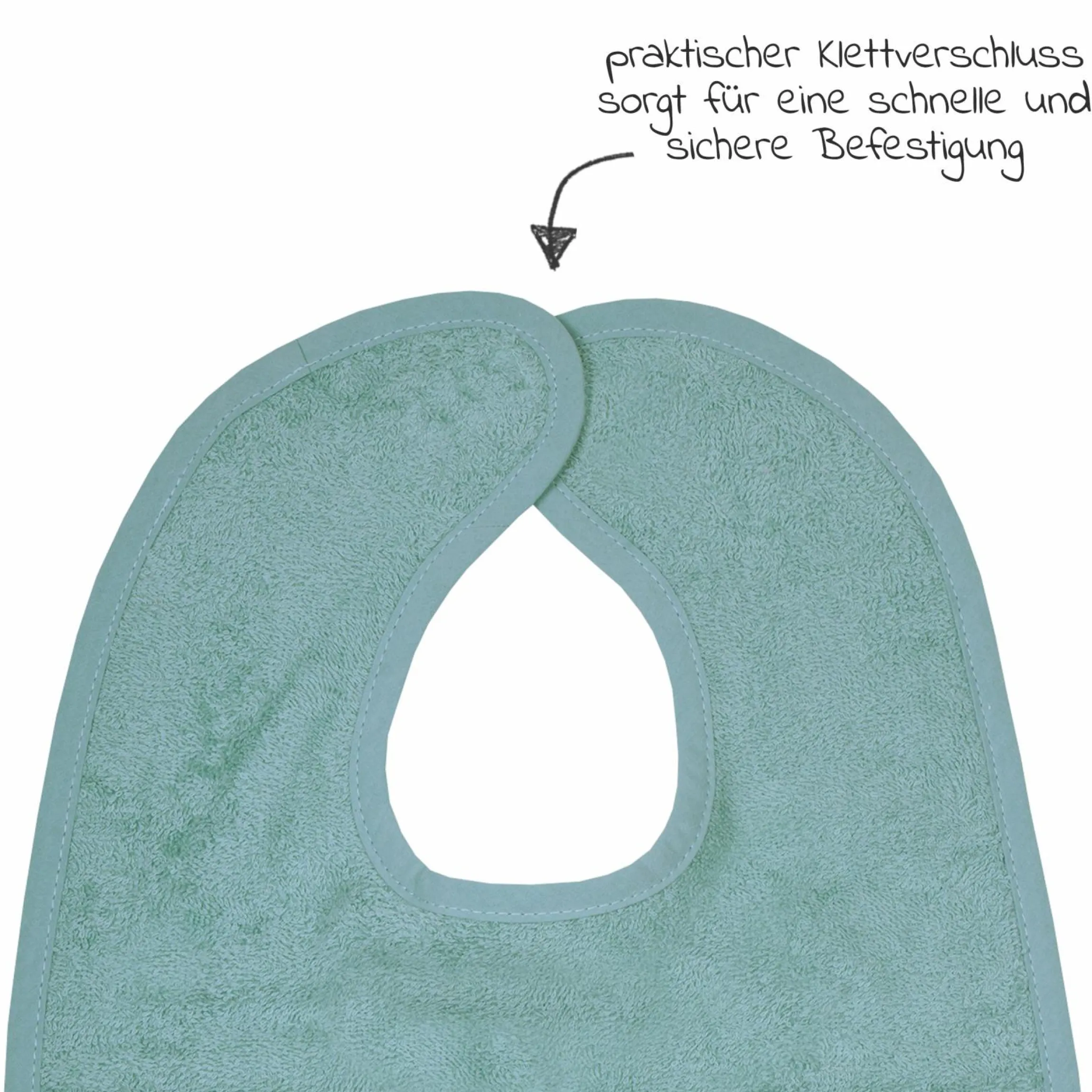 Riesen-Klettlätzchen 30 x 45 cm - Uni Eisblau