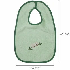 Riesen-Klettlätzchen 30 x 45 cm - Stickerei Faultier - Hellolivgrün