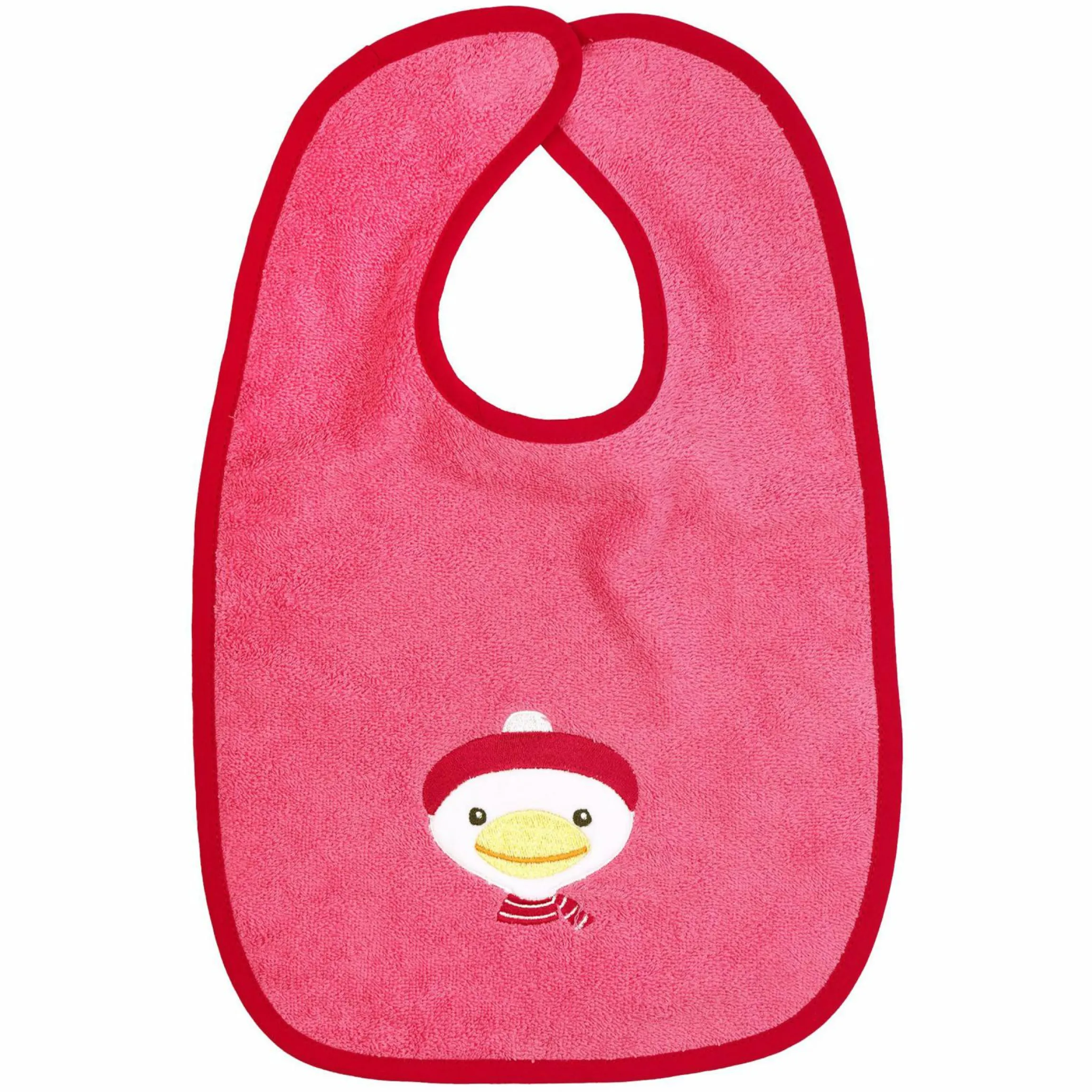 Riesen-Klettlätzchen 30 x 45 cm - Stickerei Ente - Pink