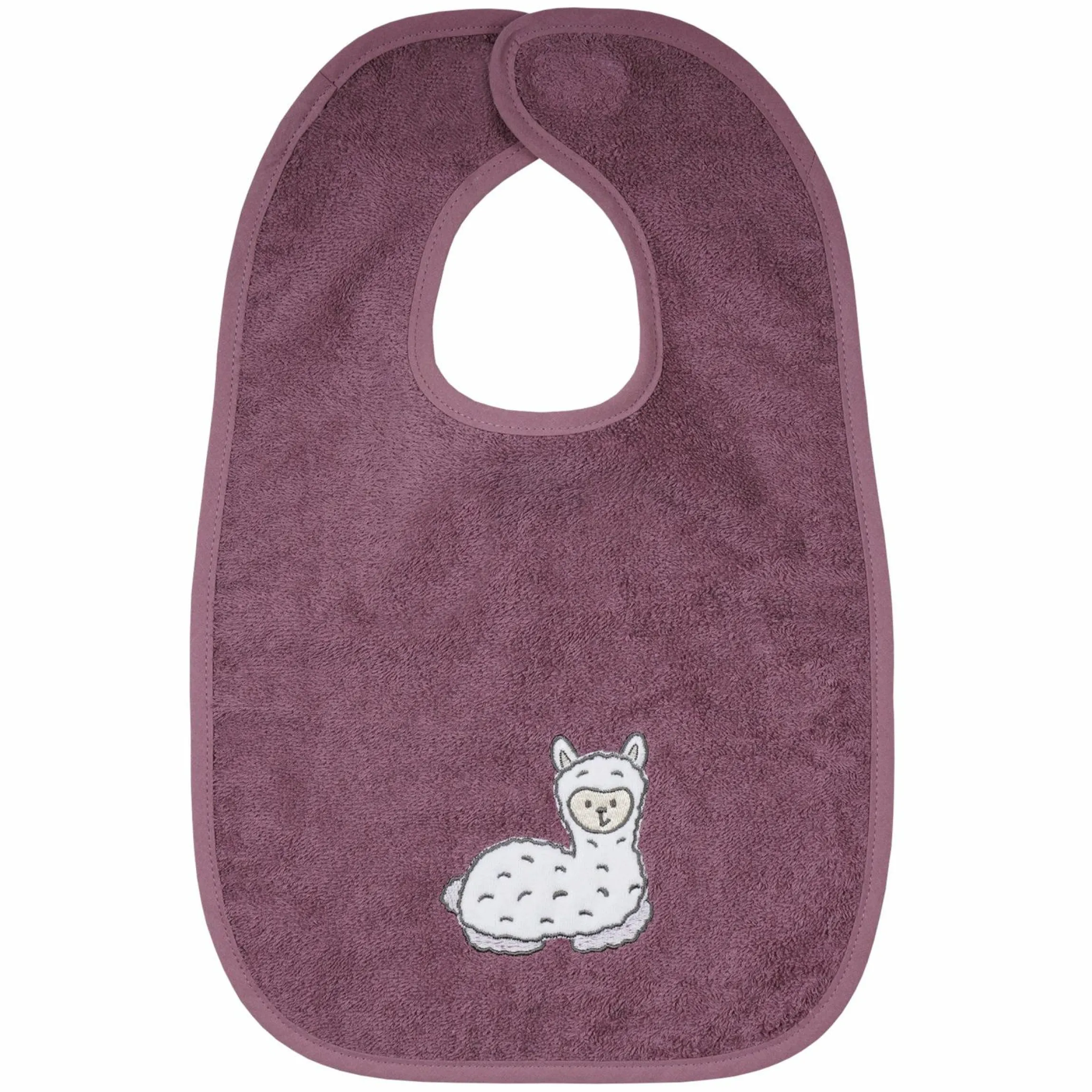 Riesen-Klettlätzchen 30 x 45 cm - Stickerei Lama - Mauve