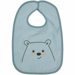 Riesen-Klettlätzchen 30 x 45 cm - Stickerei Eisbär - Mint