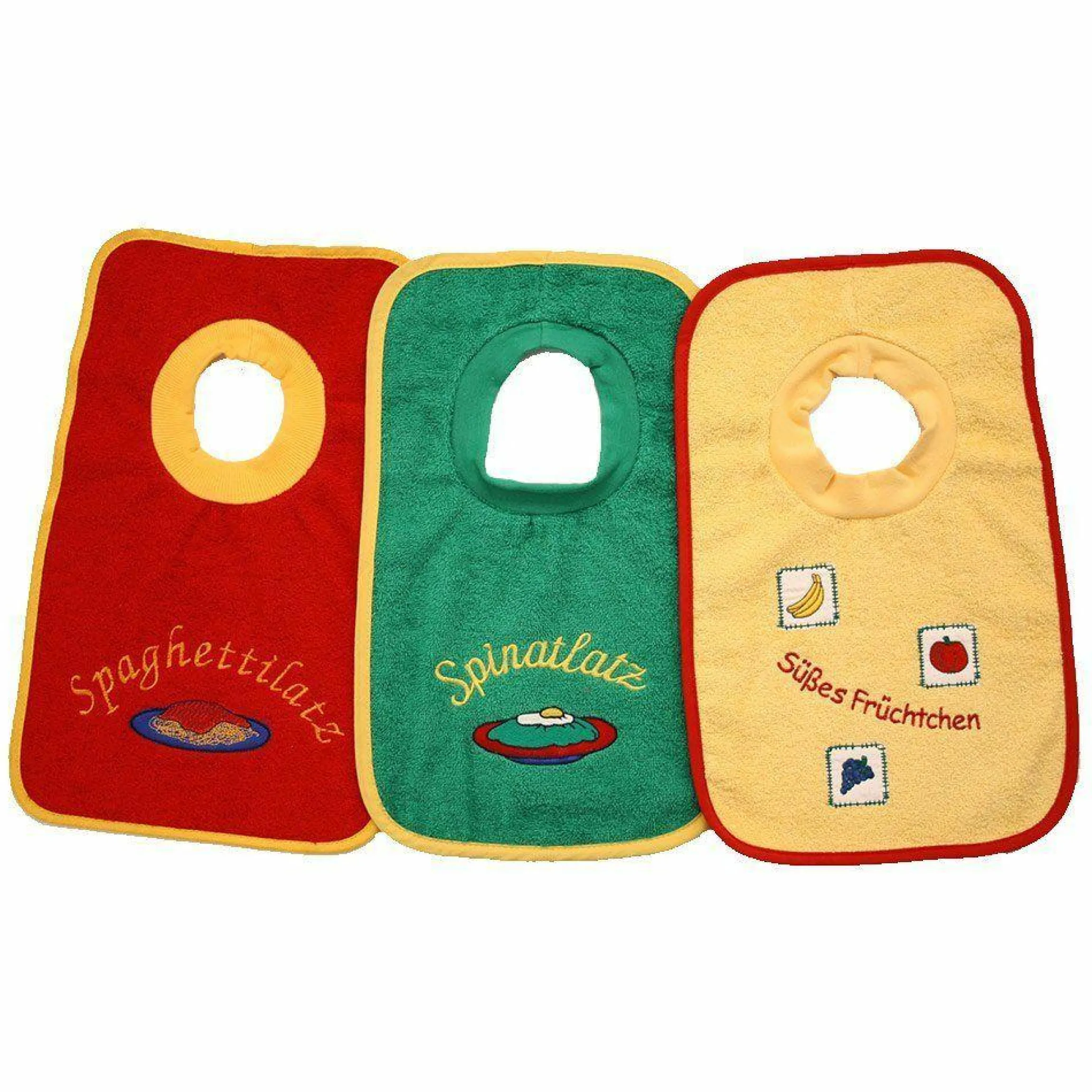 Riesen-Schlupflätzchen 3er Pack - Rot Grün Gelb
