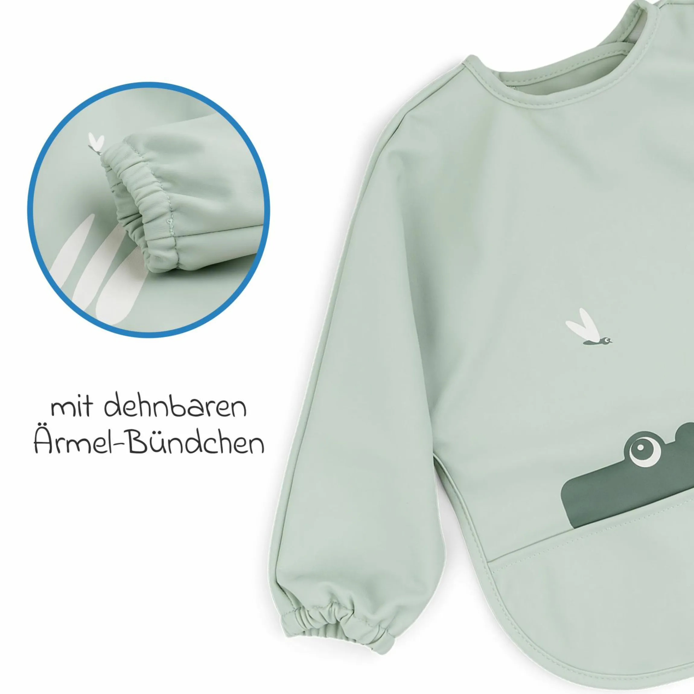 Ärmel-Lätzchen - wasserdicht - Croco - Grün