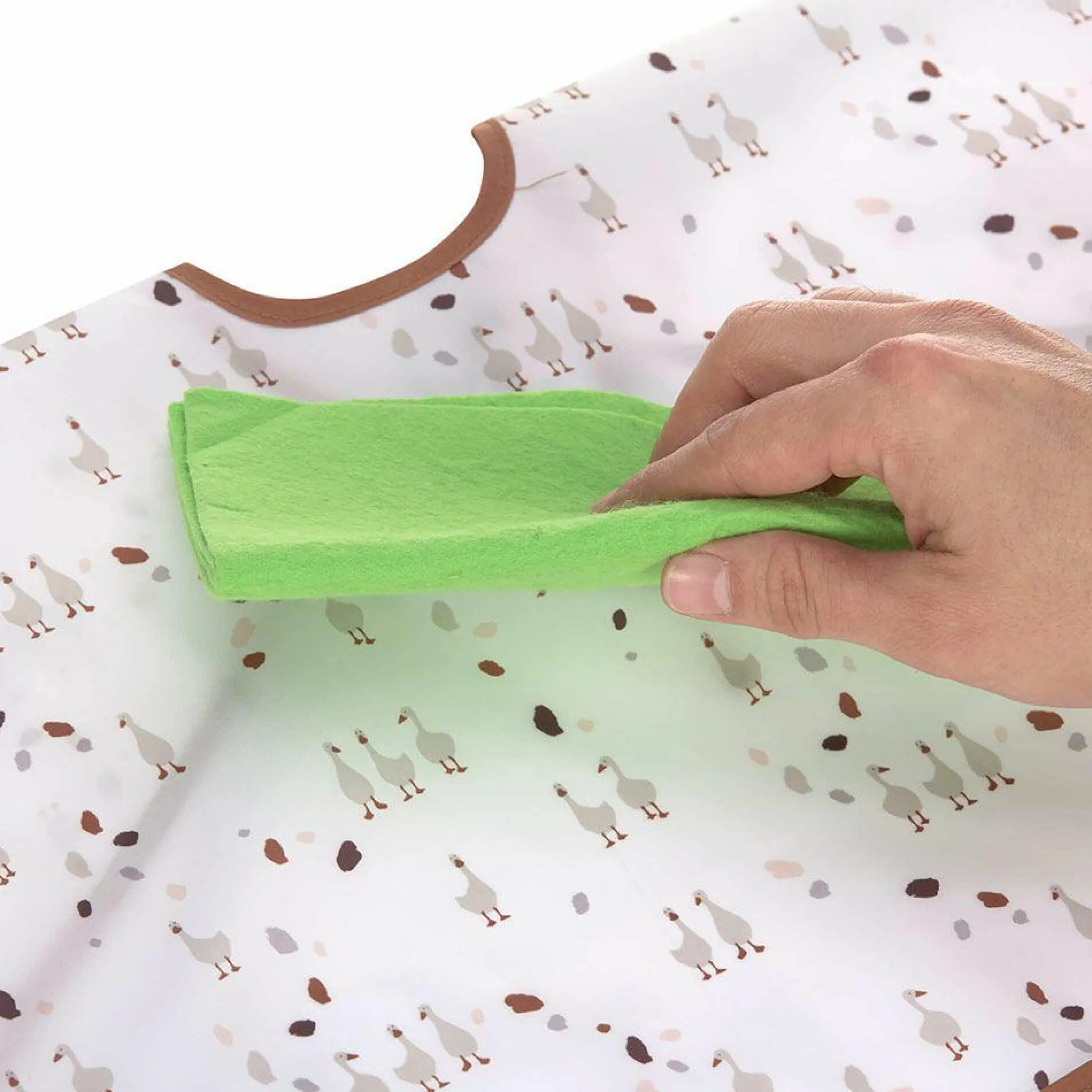 Ärmel-Lätzchen 2er Pack Long Sleeve Bib - Tiny Farmer - Sheep & Goose - Lilac
