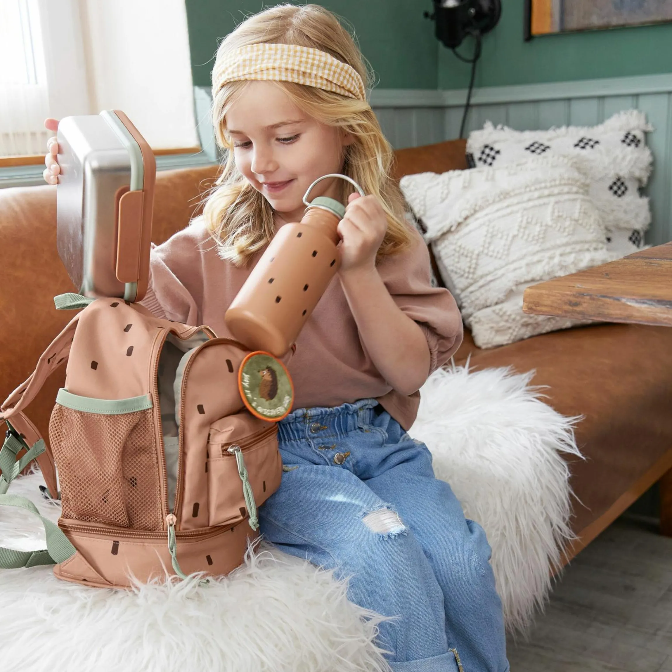 Rucksack Mini Backpack - Happy Prints - Caramel