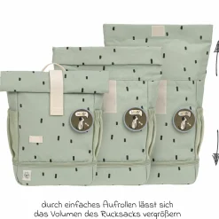 Rucksack Mini Rolltop Backpack - Happy Prints - Light Olive
