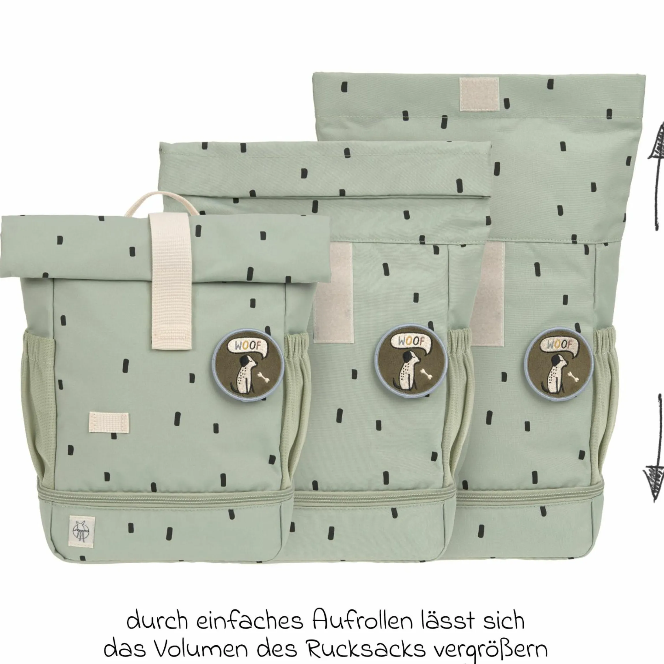Rucksack Mini Rolltop Backpack - Happy Prints - Light Olive