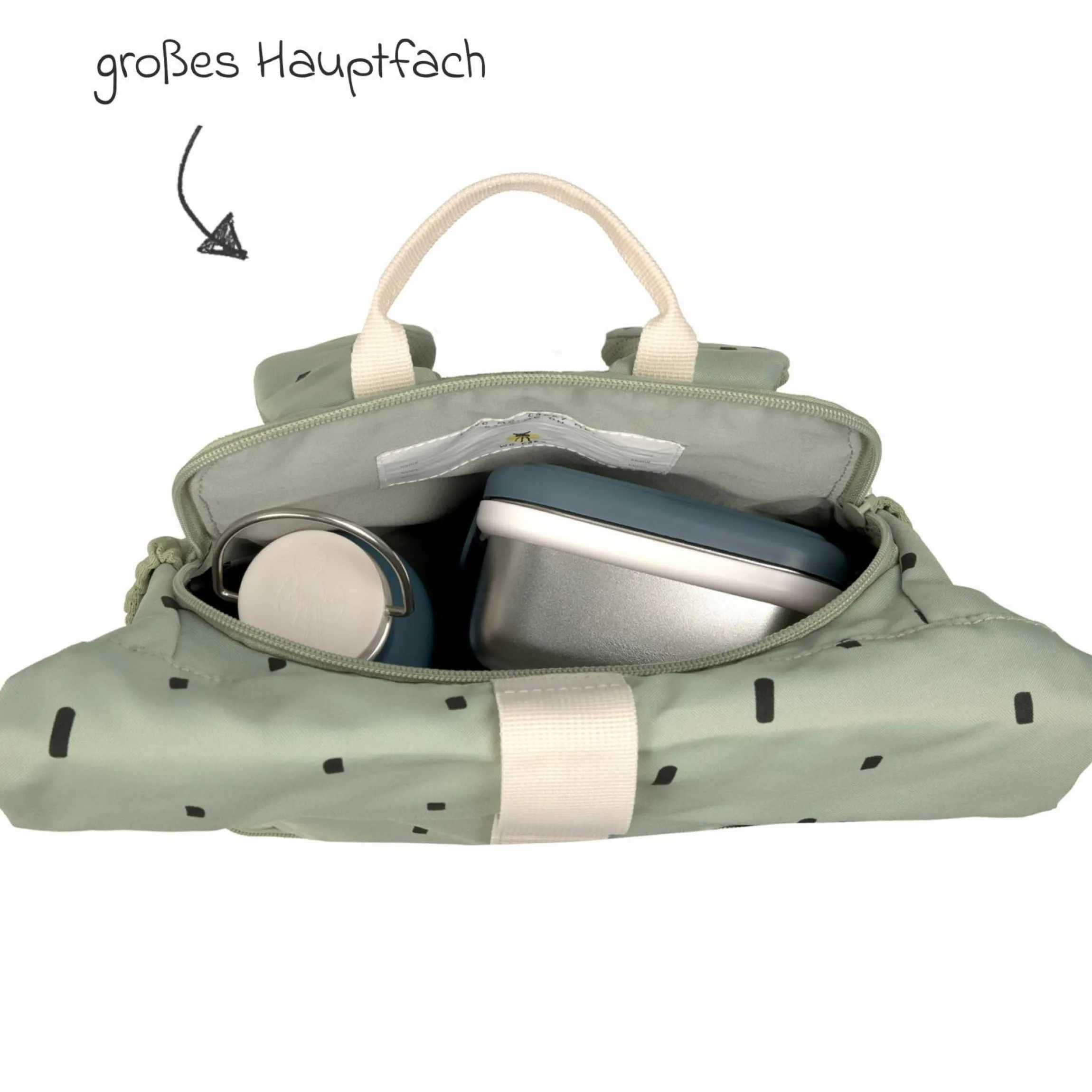 Rucksack Mini Rolltop Backpack - Happy Prints - Light Olive
