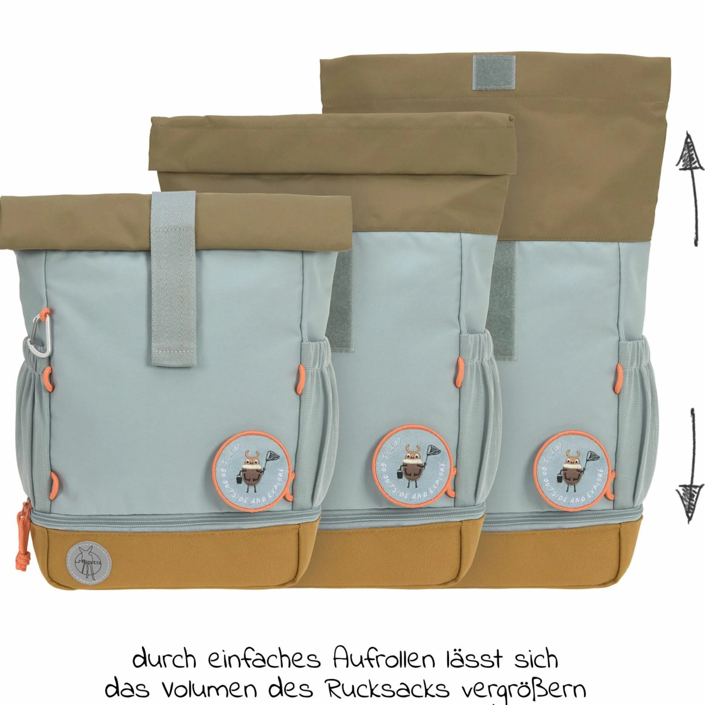 Rucksack Mini Rolltop Backpack - Nature Light Blue