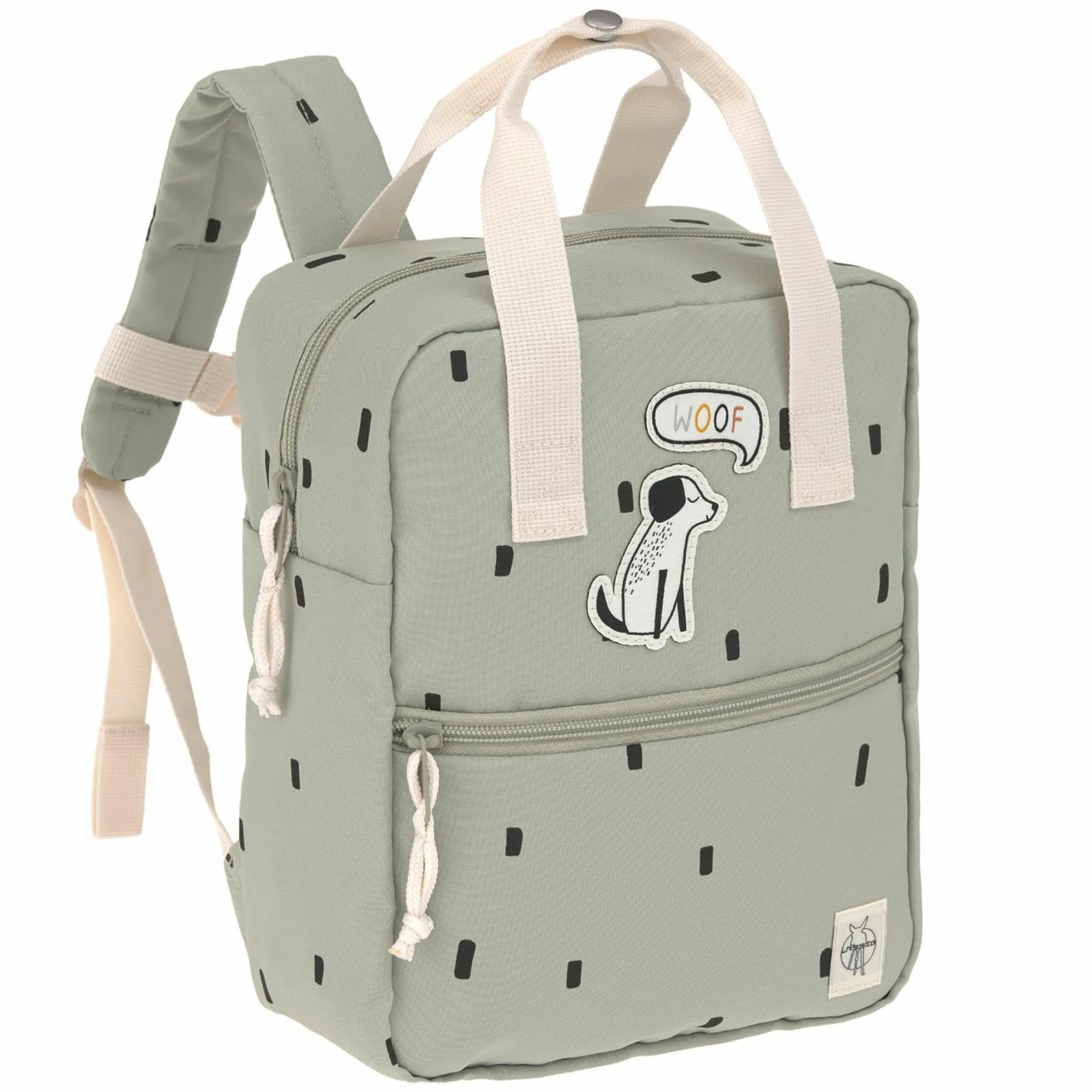 Rucksack Mini Square Backpack - Happy Prints - Light Olive