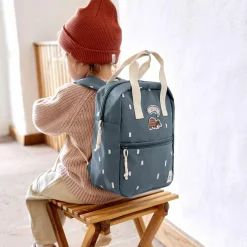 Rucksack Mini Square Backpack - Happy Prints - Midnight Blue