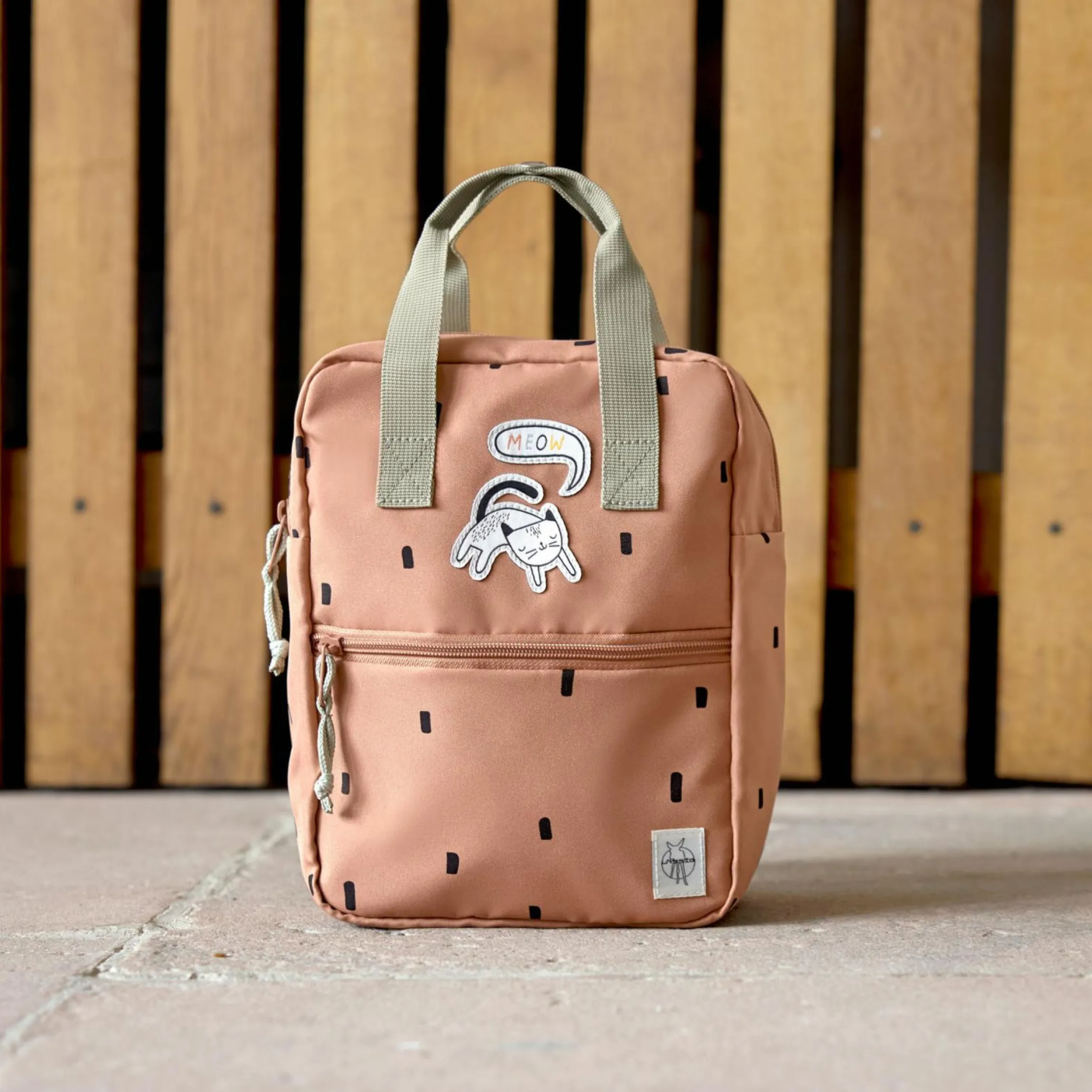 Rucksack Mini Square Backpack - Happy Prints - Caramel