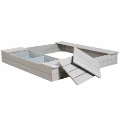 Sandkasten mit 2 Spielwannen 125 x 120 cm - Grau - Kollektion 2025