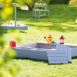 Sandkasten mit 2 Spielwannen 125 x 120 cm - Grau - Kollektion 2025