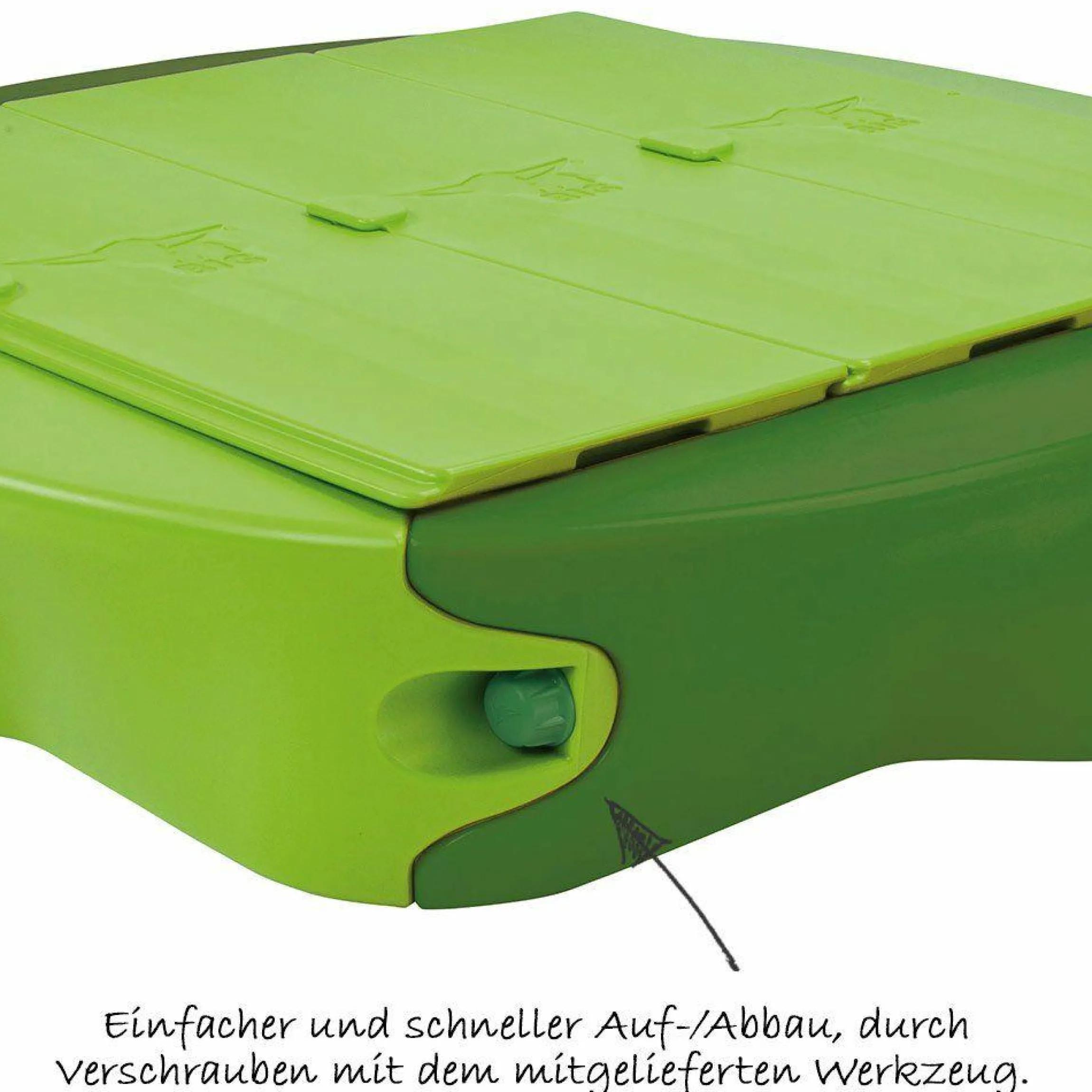 Sandkasten Sandy mit Hardcover 138 x 138 cm - Grün