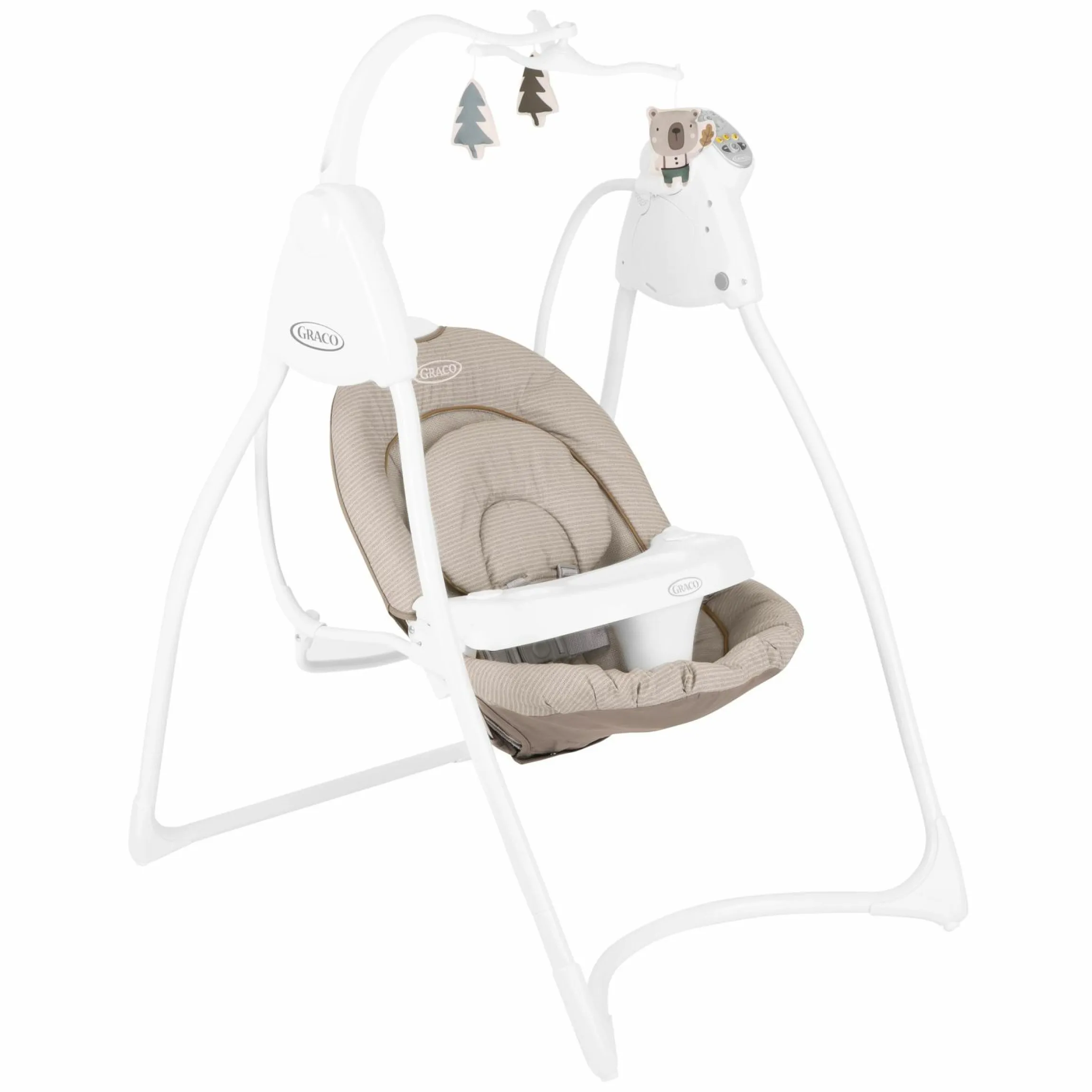 Schaukel Lovin Hug ab Geburt - 9 Monate mit abnehmbarem Tablett inkl. Mobile mit 3 Stoff-Figuren - Little Adventures - Kollektion 2025