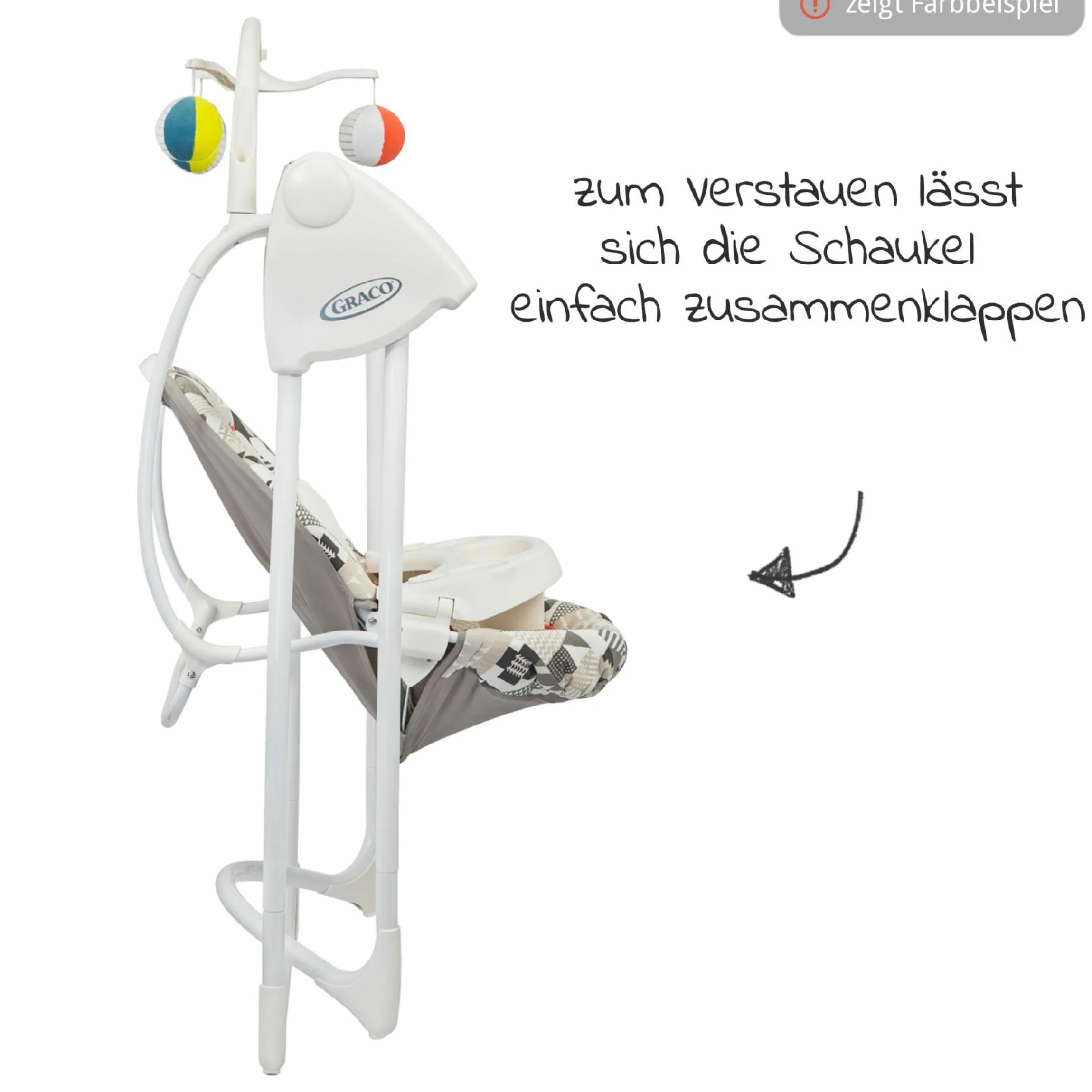 Schaukel Lovin Hug ab Geburt - 9 Monate mit abnehmbarem Tablett inkl. Mobile mit 3 Stoff-Figuren - Little Adventures - Kollektion 2025