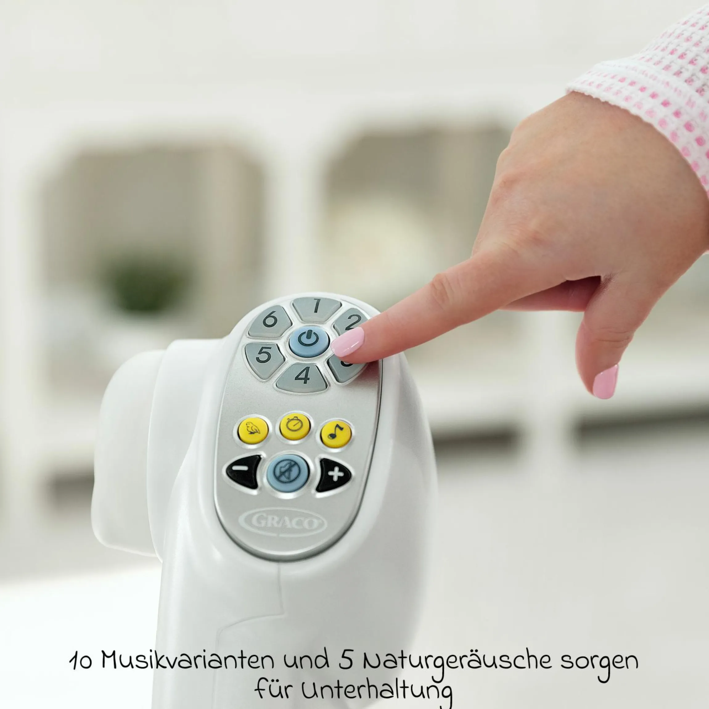 Schaukel Lovin Hug ab Geburt - 9 Monate mit abnehmbarem Tablett inkl. Mobile mit 3 Stoff-Figuren - Little Adventures - Kollektion 2025