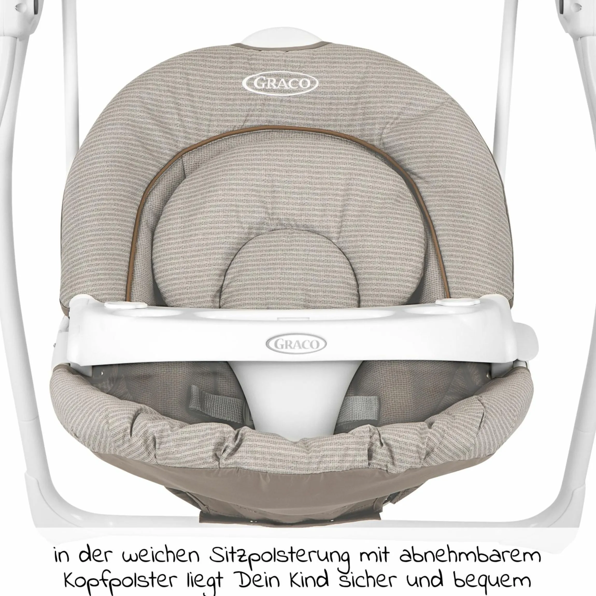 Schaukel Lovin Hug ab Geburt - 9 Monate mit abnehmbarem Tablett inkl. Mobile mit 3 Stoff-Figuren - Little Adventures - Kollektion 2025