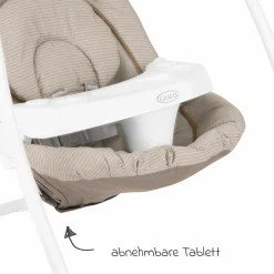 Schaukel Lovin Hug ab Geburt - 9 Monate mit abnehmbarem Tablett inkl. Mobile mit 3 Stoff-Figuren - Little Adventures - Kollektion 2025