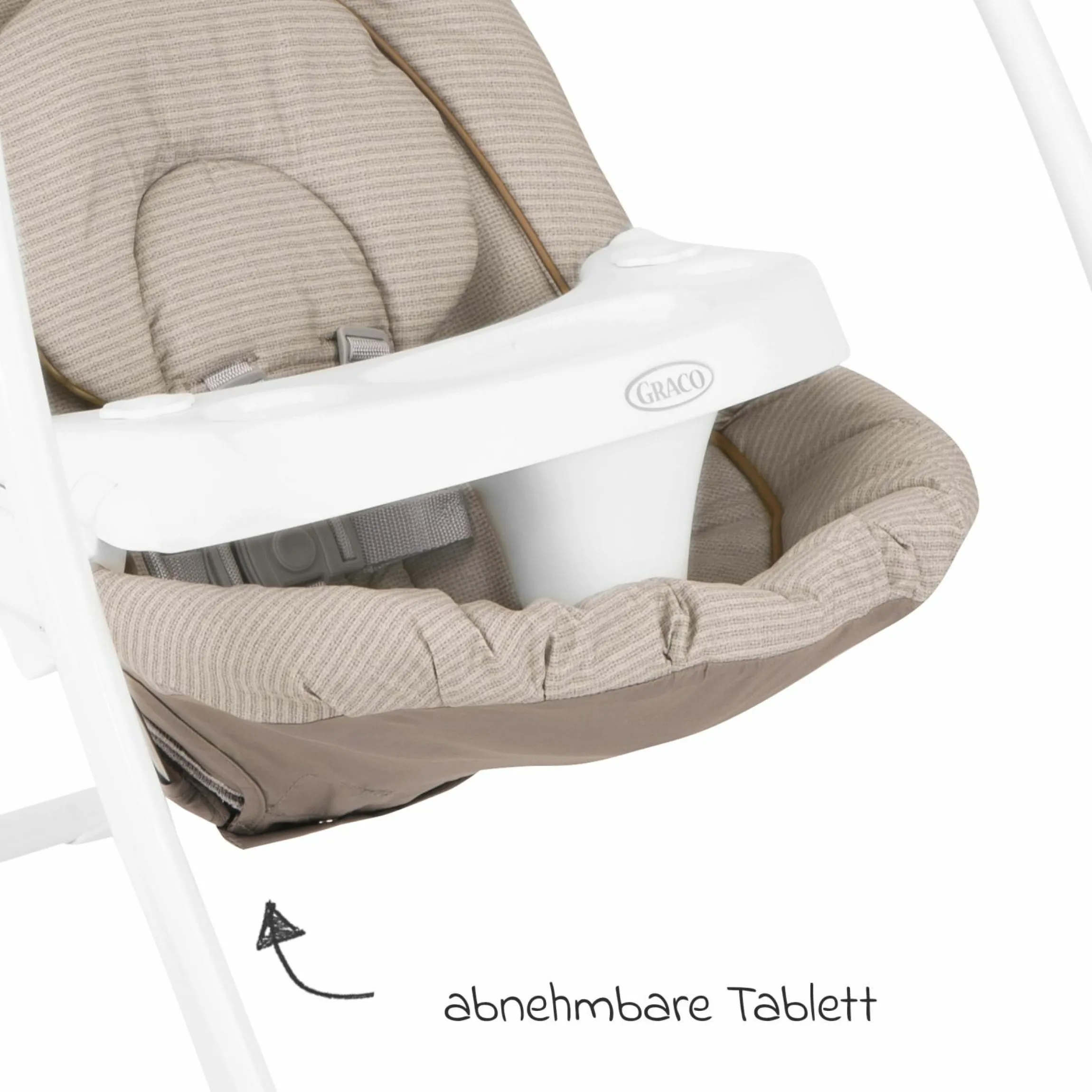 Schaukel Lovin Hug ab Geburt - 9 Monate mit abnehmbarem Tablett inkl. Mobile mit 3 Stoff-Figuren - Little Adventures - Kollektion 2025
