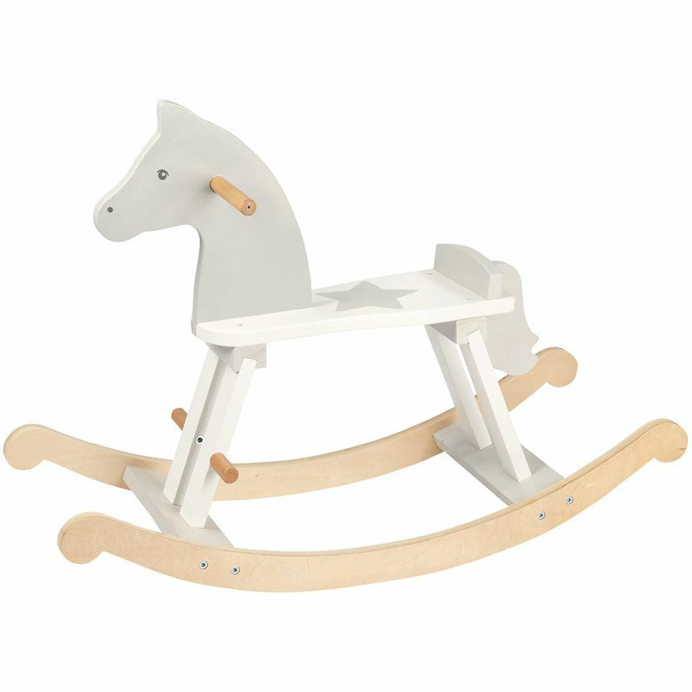 Schaukelpferd 2in1 - Grau Weiß