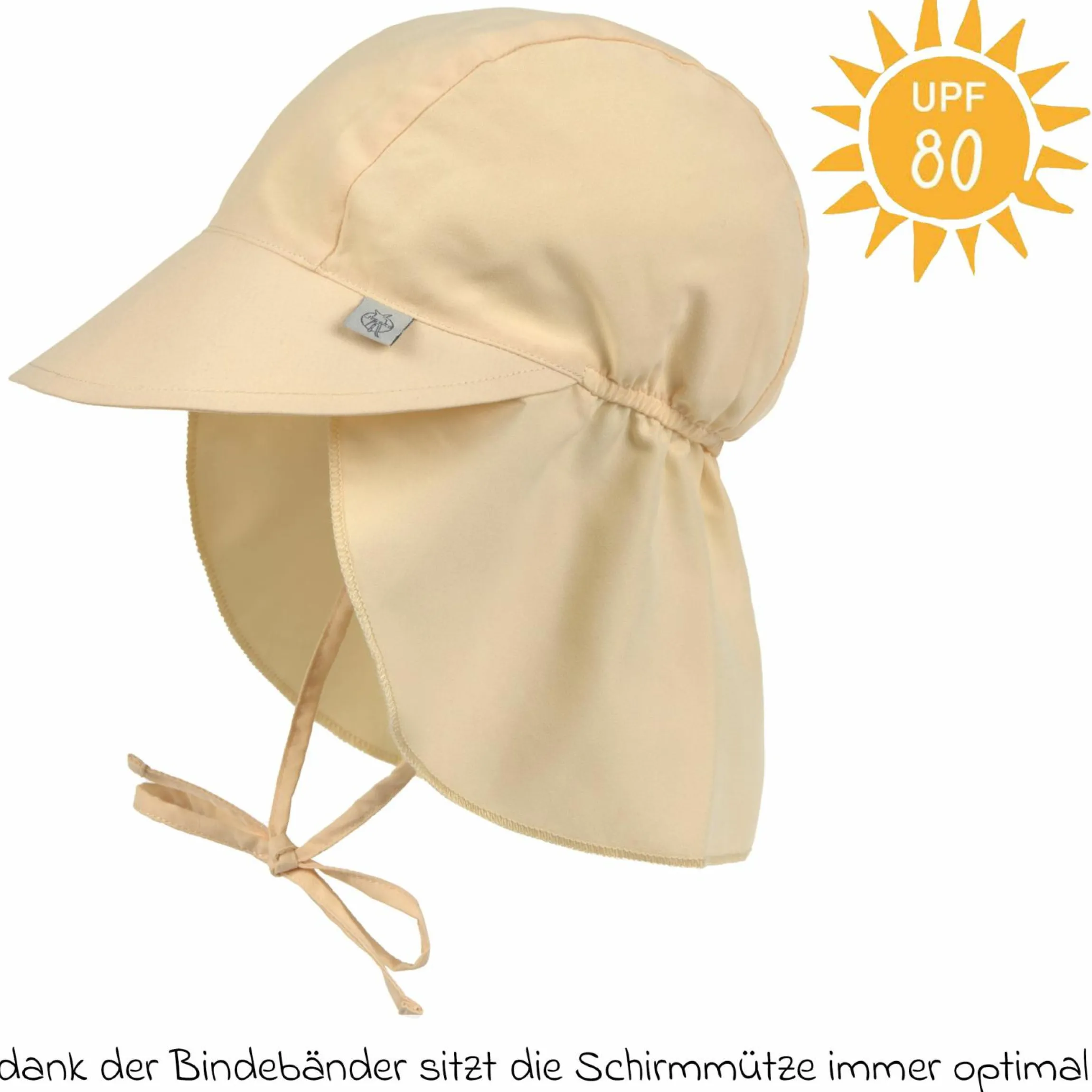Schirmmütze mit Nackenschutz LSF Sun Protection Flap Hat - Vanilla - Gr. 43/45