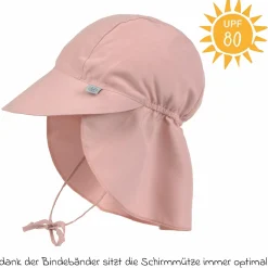 Schirmmütze mit Nackenschutz LSF Sun Protection Flap Hat - Peach - Gr. 50/51