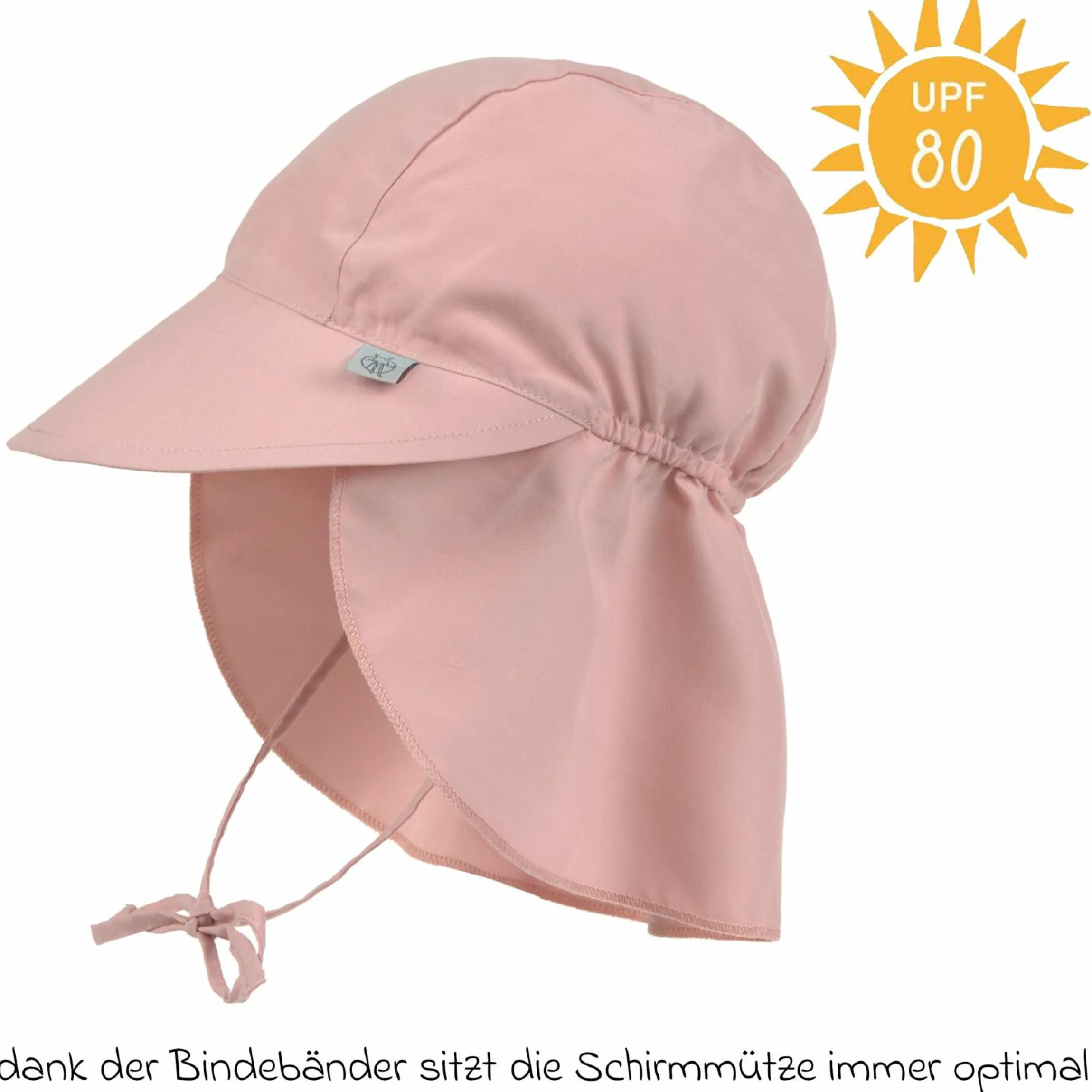 Schirmmütze mit Nackenschutz LSF Sun Protection Flap Hat - Peach - Gr. 50/51