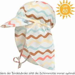 Schirmmütze mit Nackenschutz LSF Sun Protection Flap Hat - Wave - Sea Salt - Gr. 50/51