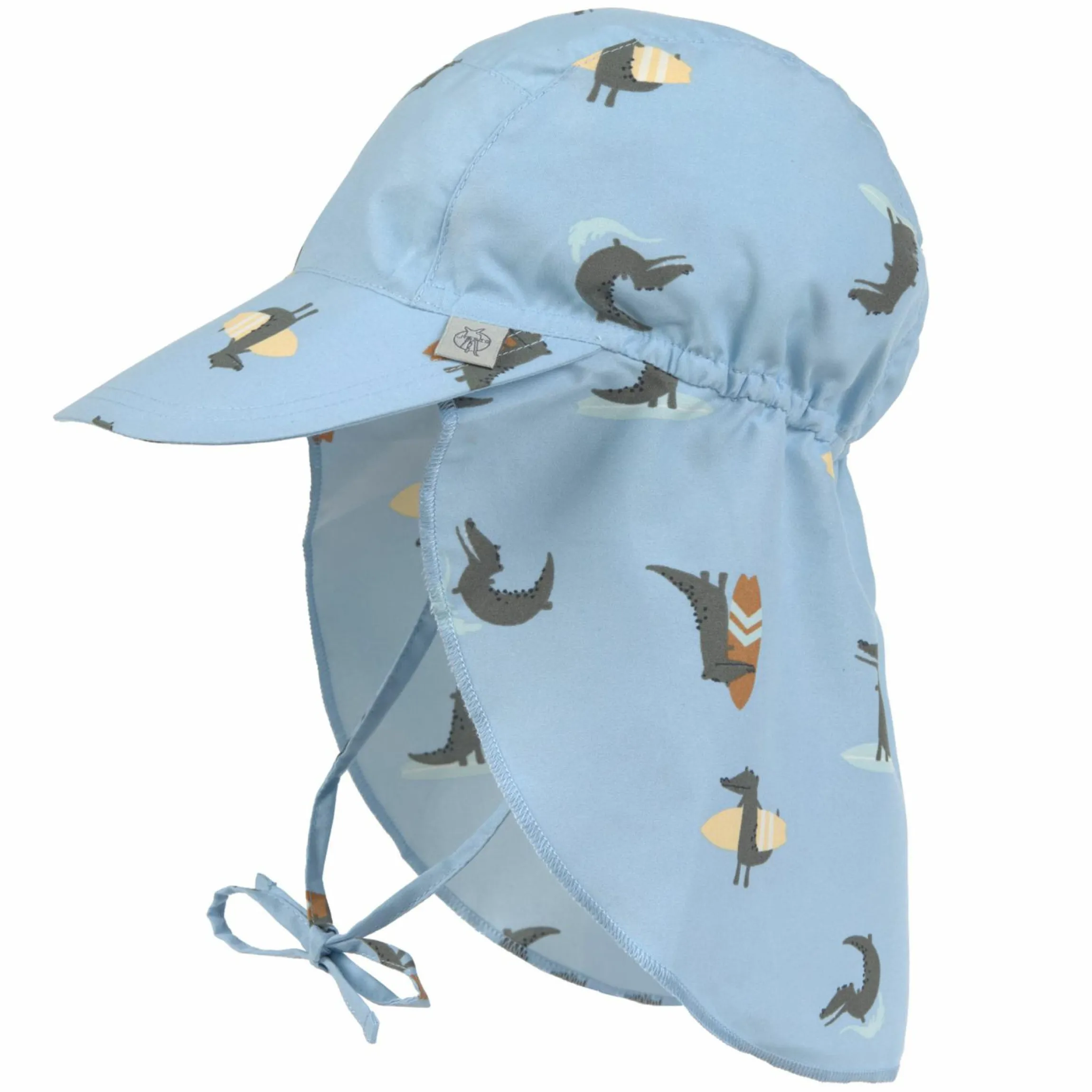Schirmmütze mit Nackenschutz LSF Sun Protection Flap Hat - Crocodile - Sky Blue - Gr. 43/45